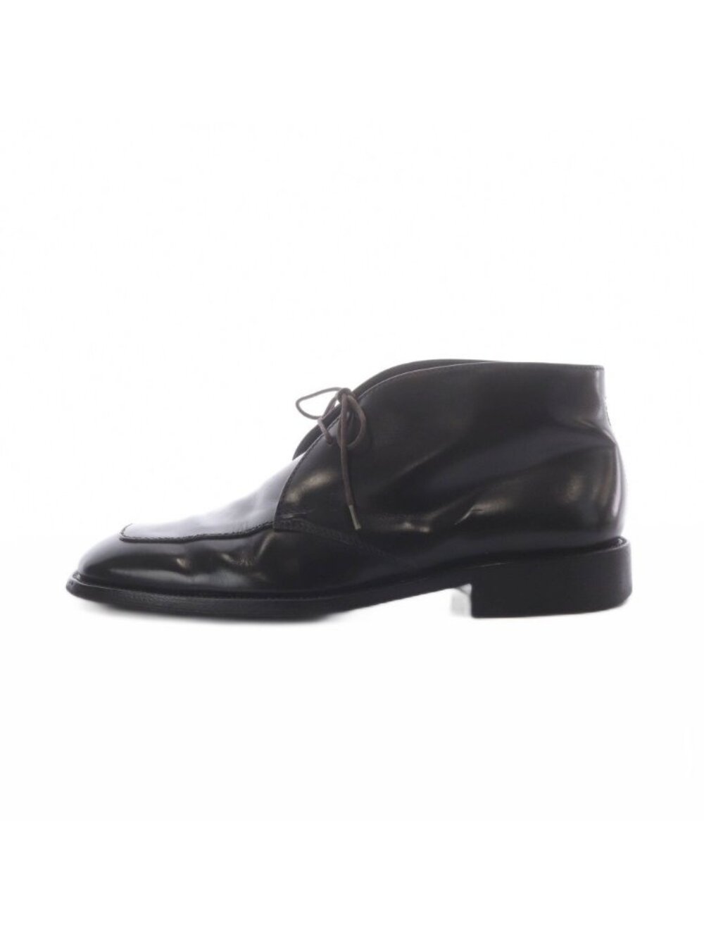 Prada Leather Chukka Boots Shoes Lace-up Black 7